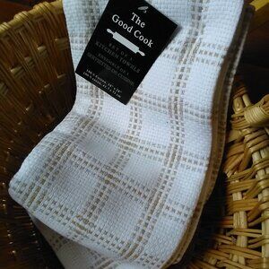NWT THE GOOD COOK Heavy Basketweave Set of 3 Kitchen Towels